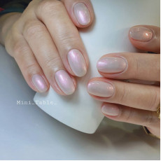 GENTLE PINK 珍珠 Gel 甲油 C15 Mirror Powder Pink Beam